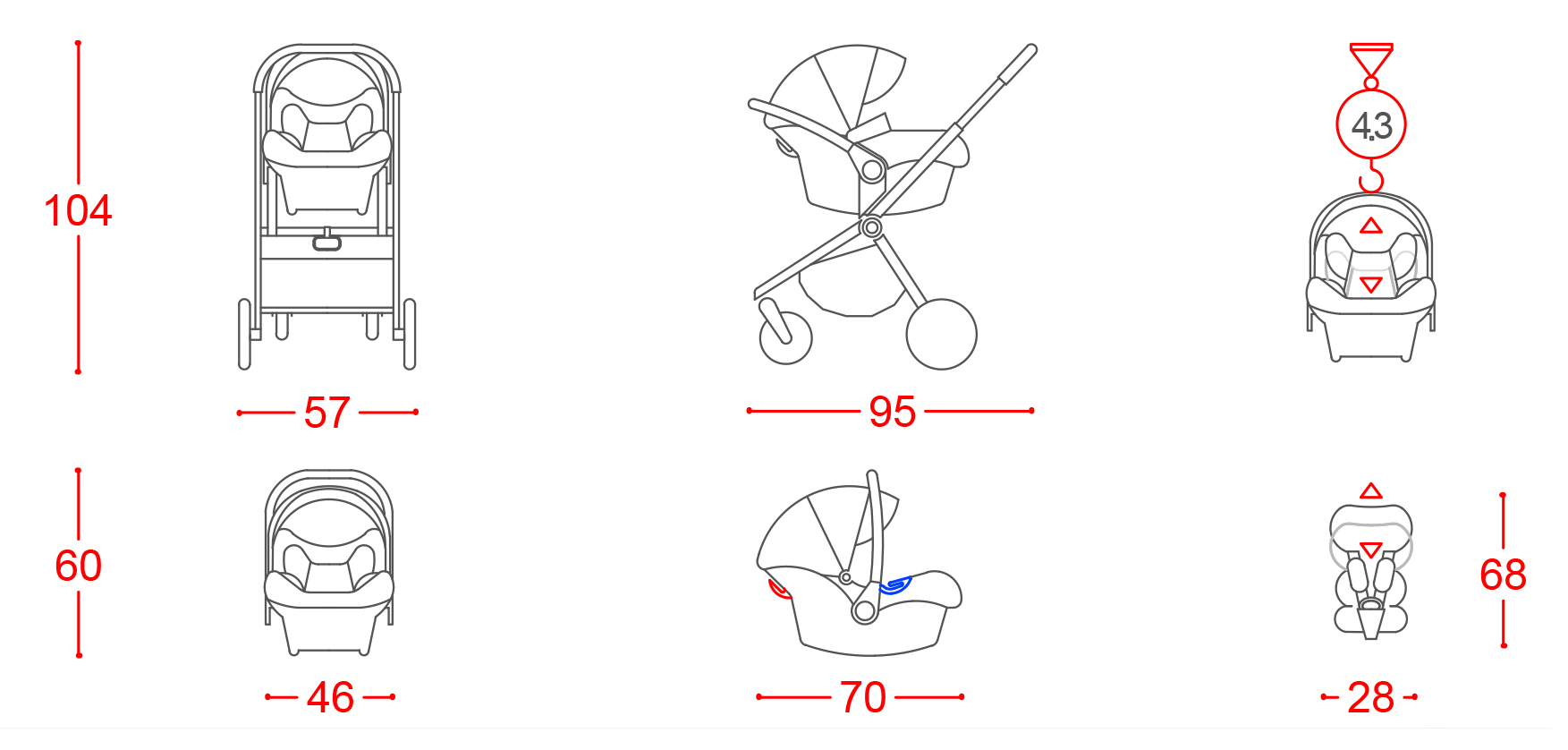 Характеристики коляски комплектация Epica 3 в 1