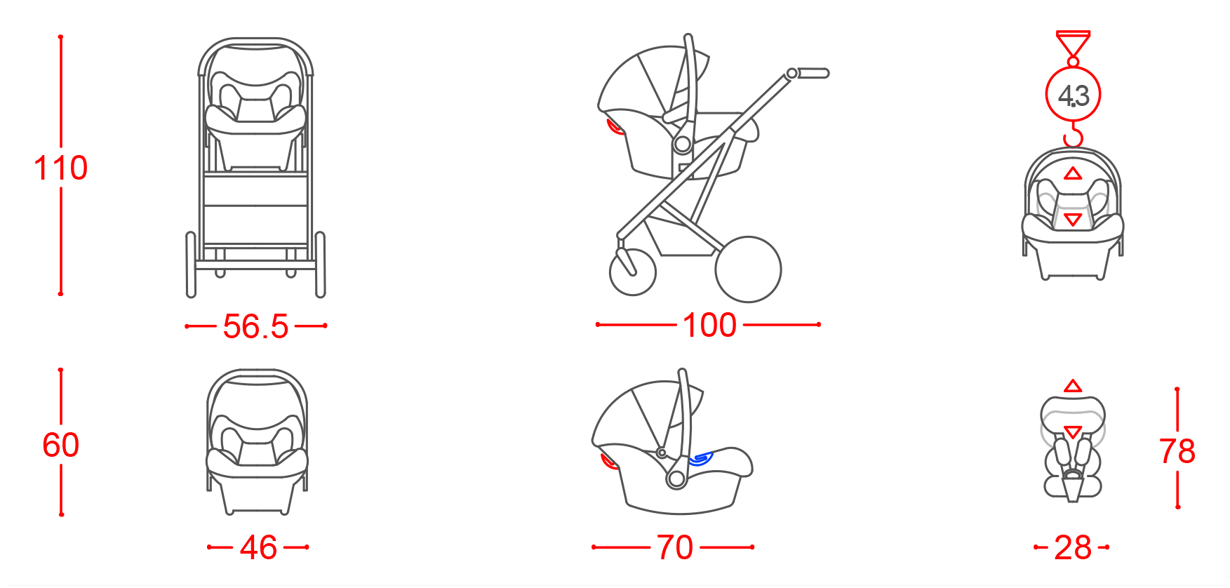 Характеристики коляски комплектация Aurora 3 в 1