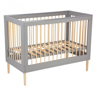 Кроватка детская Polini kids Simple 360, серый-натуральный