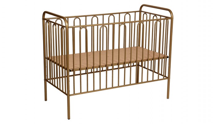 Кроватка детская Polini kids Vintage 110 металлическая, золотистый