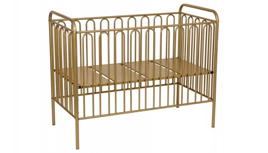 Кроватка детская Polini kids Vintage 150 металлическая, золотистый