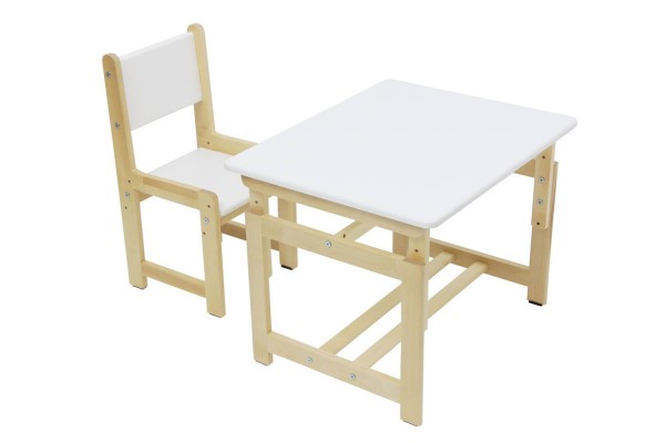 Комплект растущей детской мебели Polini kids Eco 400 SM, 68х55 см, белый-натуральный