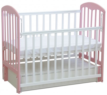 Кровать детская Фея 328 белый-розовый