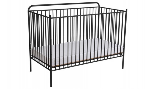 Кроватка-трансформер детская Polini kids Vintage 400 металлическая, черный матовый
