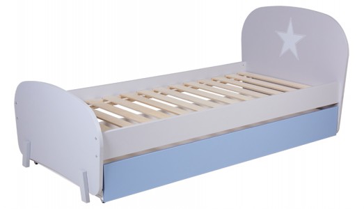 Кровать детская Polini kids Mirum 1915 c ящиком, серый / голубой