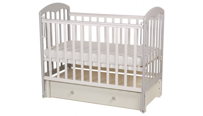 Кроватка детская Polini kids Simple 328, белый-серый