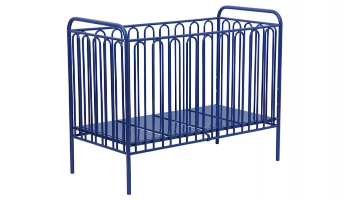 Кроватка детская Polini kids Vintage 150 металлическая, синий
